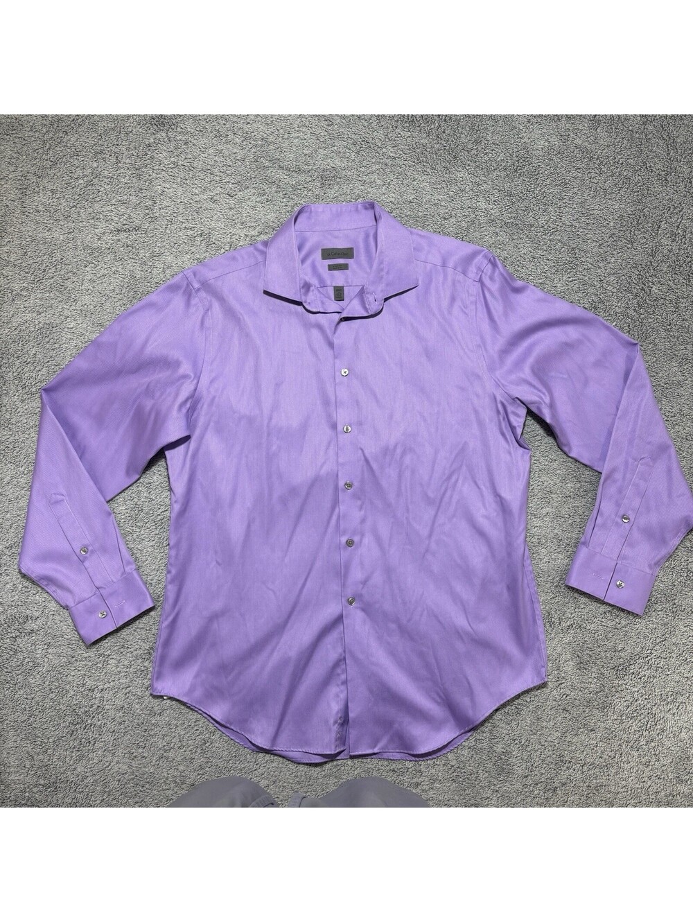 Calvin Klein Men's Slim Fit Dress Shirt Button Up, Purple, Size 17 (34/35)